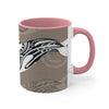 Orca Killer Whale Tribal Ink Taupe Accent Coffee Mug 11Oz