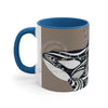 Orca Killer Whale Tribal Ink Taupe Accent Coffee Mug 11Oz