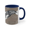 Orca Killer Whale Tribal Ink Taupe Accent Coffee Mug 11Oz