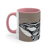 Orca Killer Whale Tribal Ink Taupe Accent Coffee Mug 11Oz Pink /