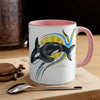 Orca Killer Whale Yellow Sun Ink Accent Coffee Mug 11Oz