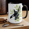 Orca Whale In The Kelp Forest Art Two-Tone Coffee Mugs 15Oz Mug