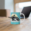 Orca Whales Family Teal Chic Mug 11Oz