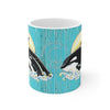 Orca Whales Family Teal Chic Mug 11Oz