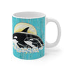 Orca Whales Family Teal Chic Mug 11Oz