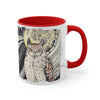 Owl And The Moon Ink On White Art Accent Coffee Mug 11Oz