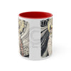 Owl And The Moon Ink On White Art Accent Coffee Mug 11Oz Red /