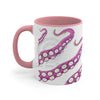 Pink Tentacles Octopus Ink On White Art Accent Coffee Mug 11Oz