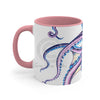 Purple Octopus Ink On White Art Accent Coffee Mug 11Oz