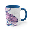 Purple Octopus Ink On White Art Accent Coffee Mug 11Oz