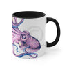 Purple Octopus Ink On White Art Accent Coffee Mug 11Oz