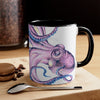 Purple Octopus Ink On White Art Accent Coffee Mug 11Oz