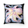 Rainbow Octopus Ink Black Pillow Home Decor