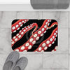 Red Kraken Octopus Tentacles Ink Bath Mat Home Decor