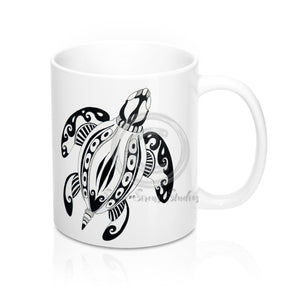 Sea Turtle Tribal Ink Art Mug 11Oz