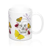 Skull Butterflies And Flowers Art Mug 11Oz