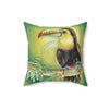Toucan Bird Exotic Tropical Watercolor Art Square Pillow Home Decor